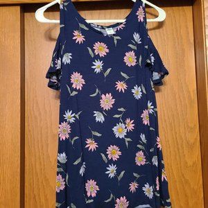Floral Cold Shoulder Short Sleeve